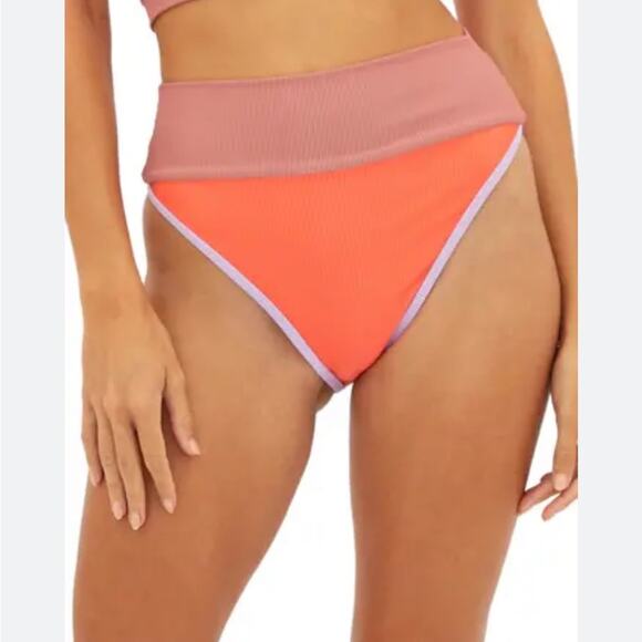 Beach Riot Emmy Colorblock High Waist Bikini Bottoms Size Medium - Picture 8 of 8